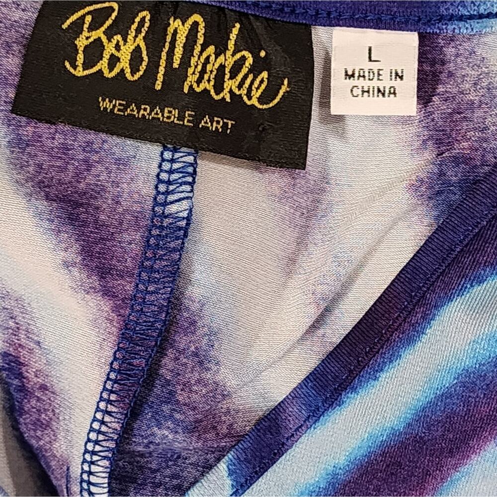 Bob Mackie blue and purple zebra print maxi sheath‎ dress size large - Picture 7 of 7